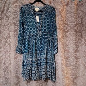 Maeve Anthropologie Sheer Swim Cover Up Dress in Sapphire size 6
